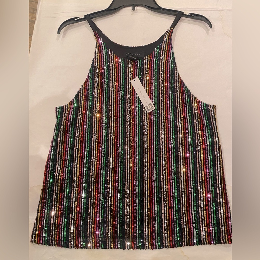 Sanctuary Cyber Sequin Tank Top Size Medium brand NWT
